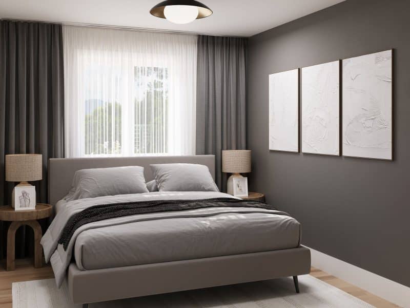 Le modèle Romano est un plain-pied de style classique. Vue de la chambre secondaire.