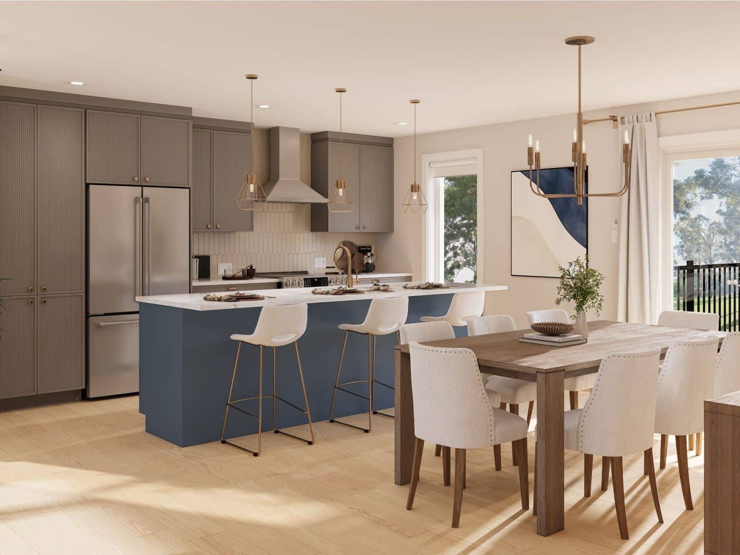 Modèle Urbana est une maison plain-pied de style Contemporain. Vue de la cuisine.