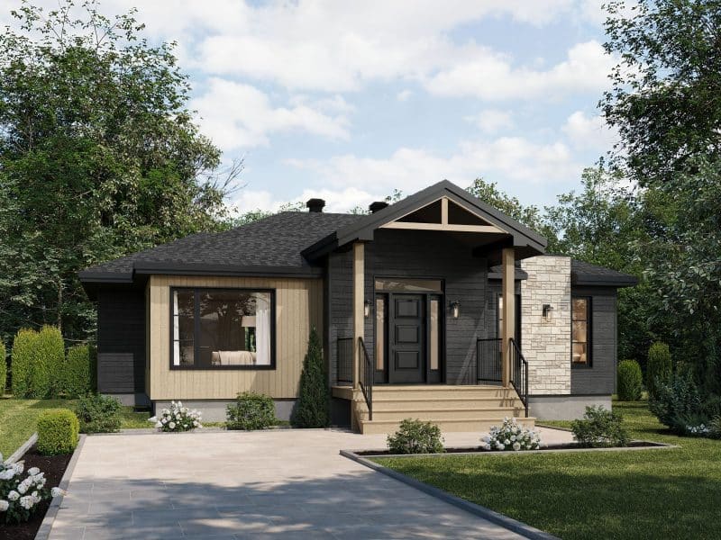 Modèle Urbana est une maison plain-pied de style Contemporain. Vue de l'avant.