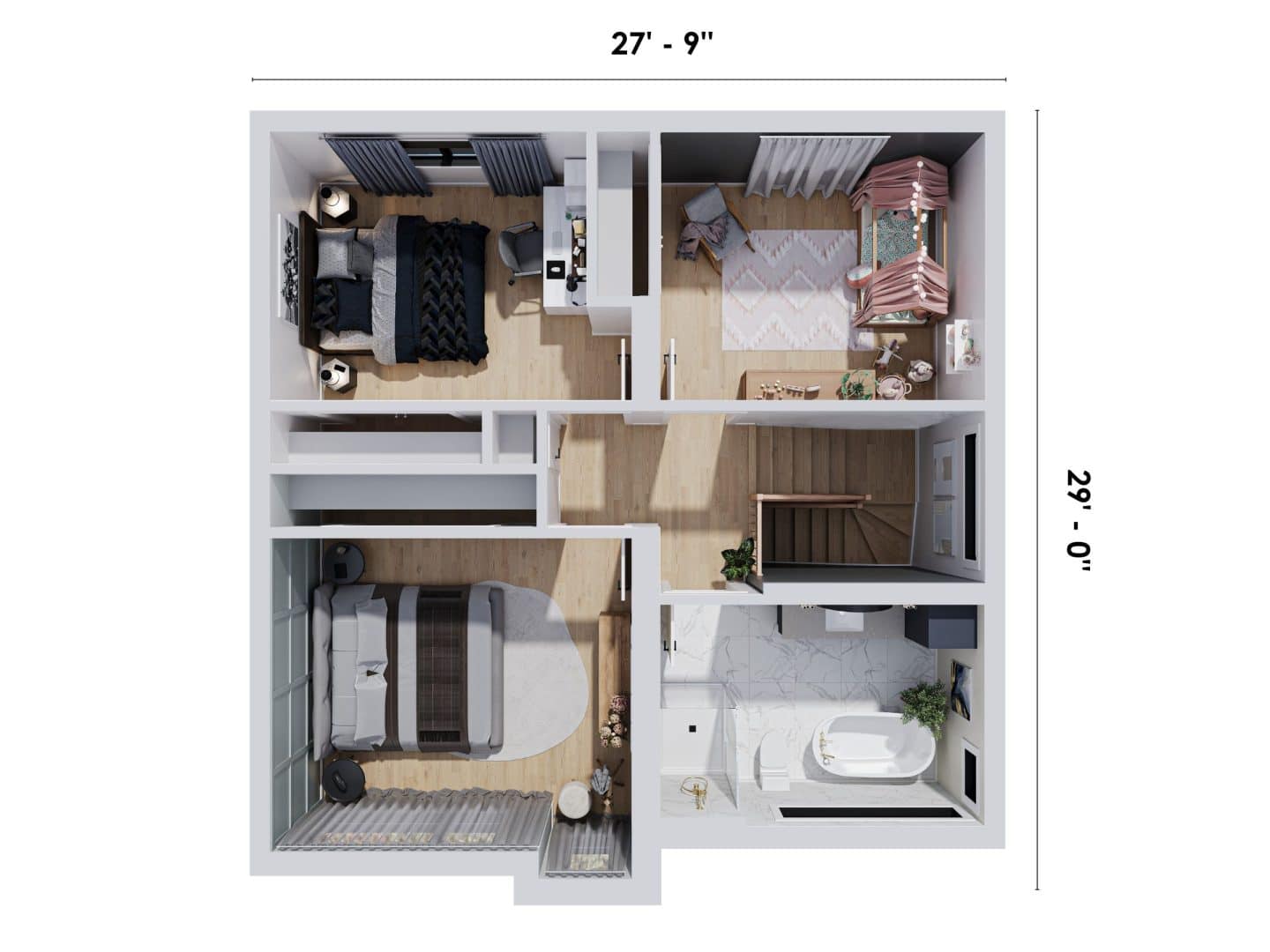 Contemporary two-storey model named Mundo. View from the second floor.