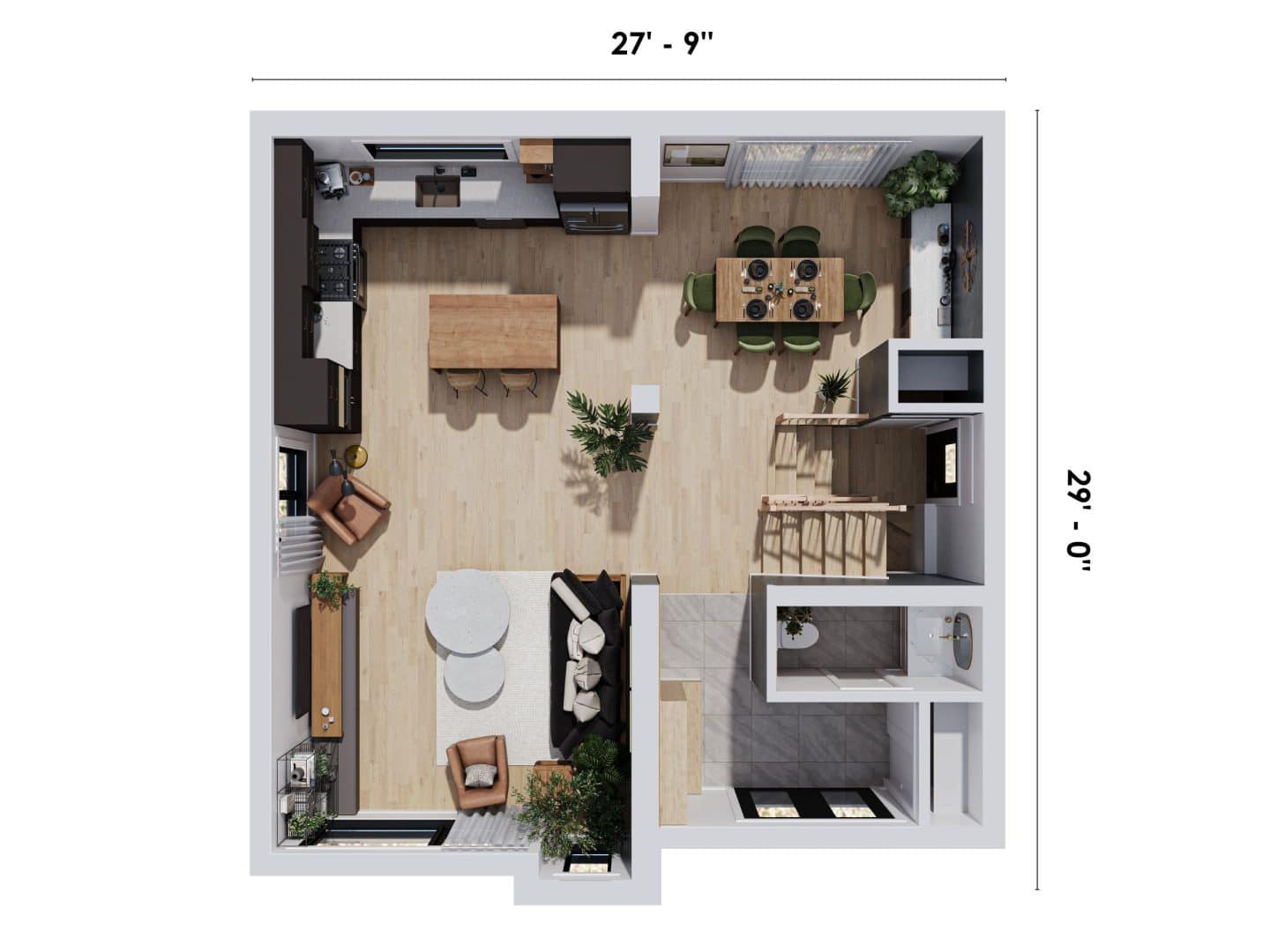 Contemporary two-storey model named Mundo. View from the second floor.