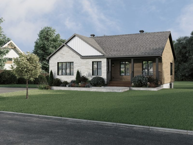 Emeraude model, a single-storey home in the Classic style. Exterior view