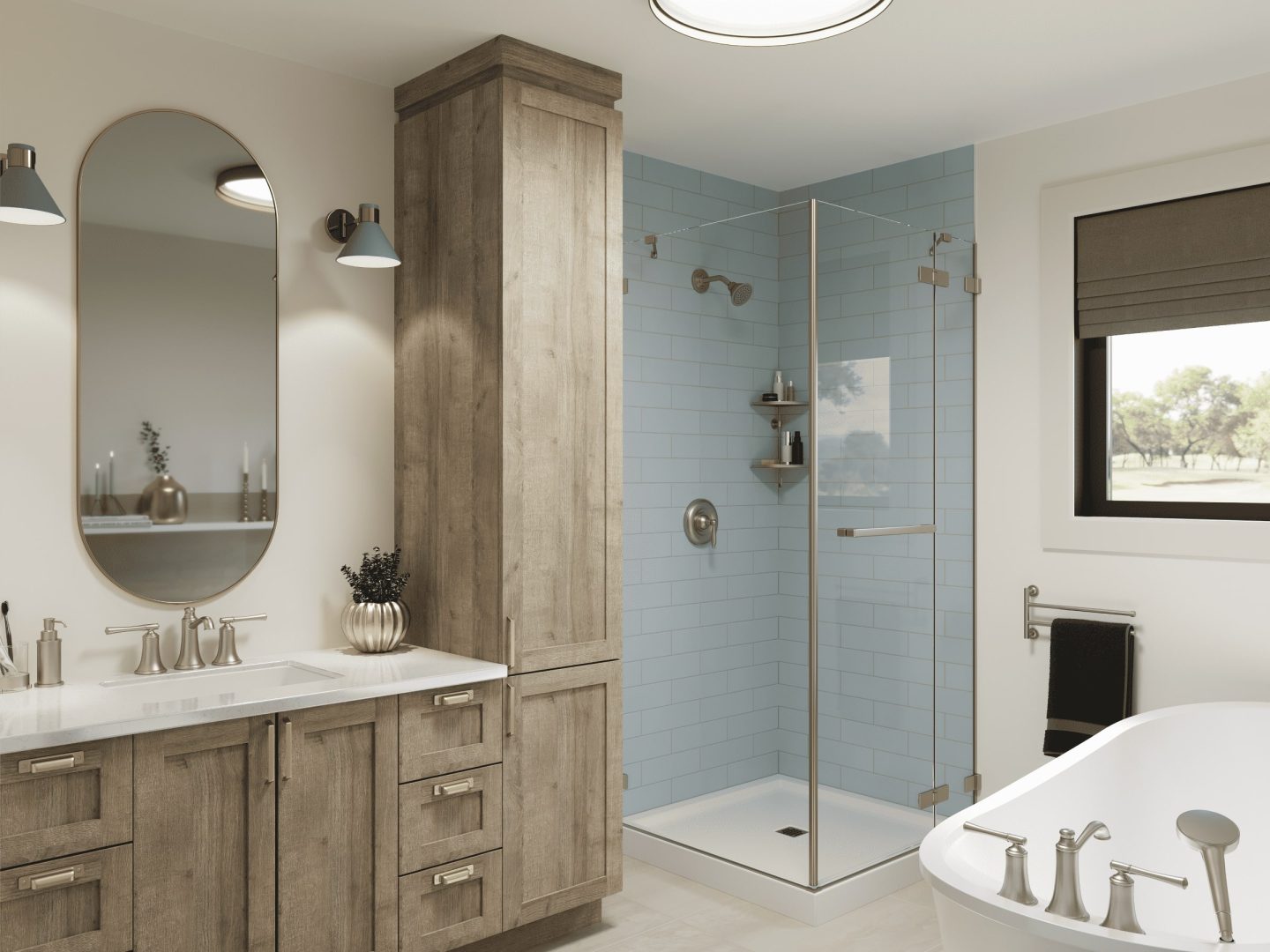 Emeraude model, a single-storey home in the Classic style. View of the bathroom