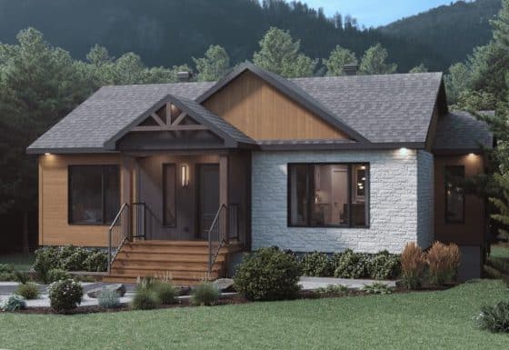Modèle Lata, une maison plain-pied de style contemporain . Vu de l'extérieur.