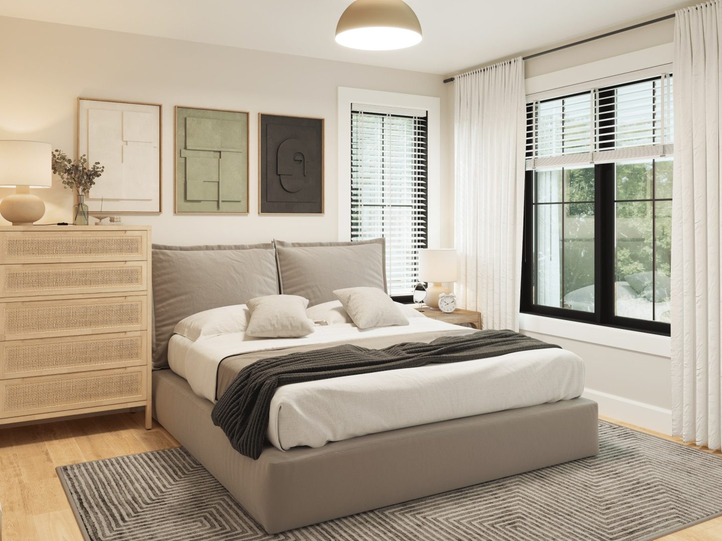 The Léa model is a contemporary single-story. View of the secondary bedroom.