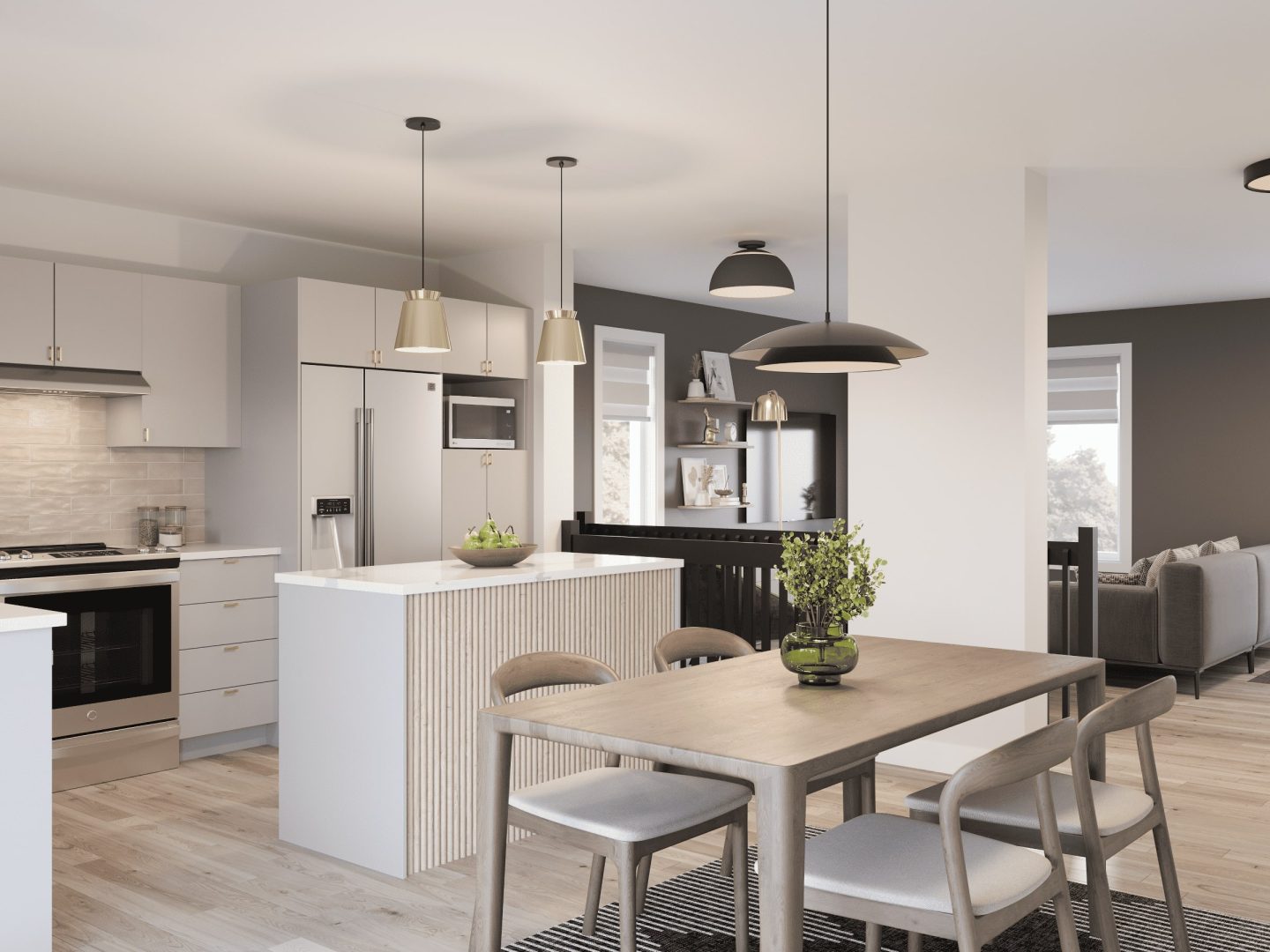 The Pixie model is a contemporary single-storey home. Kitchen view