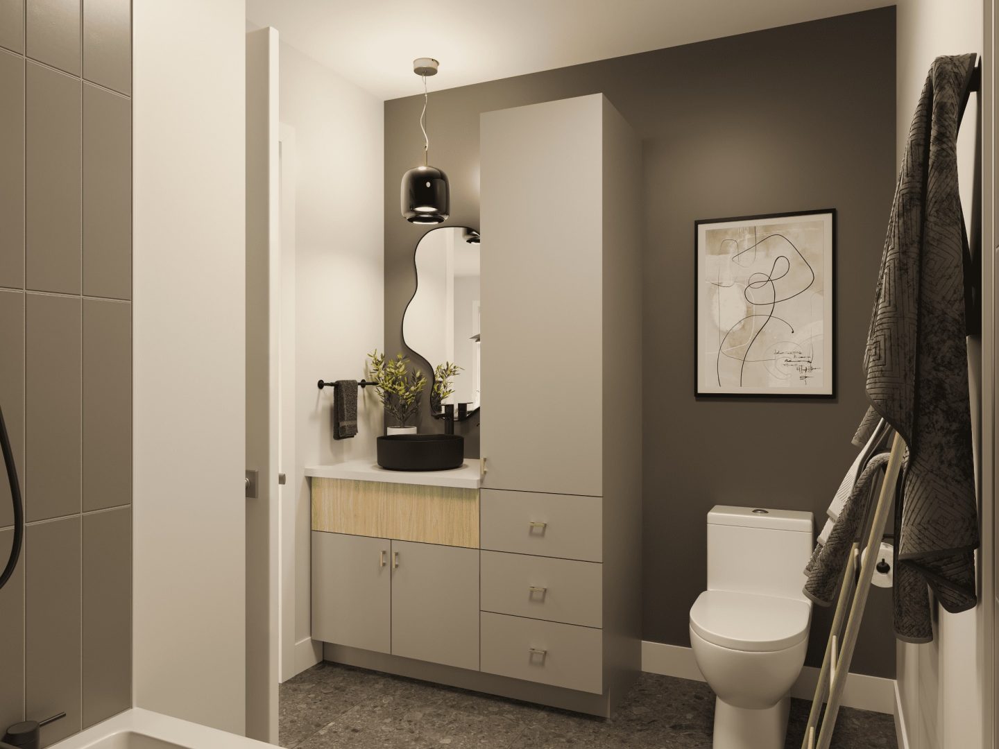 The Pixie model is a contemporary single-storey home. View of the bathroom