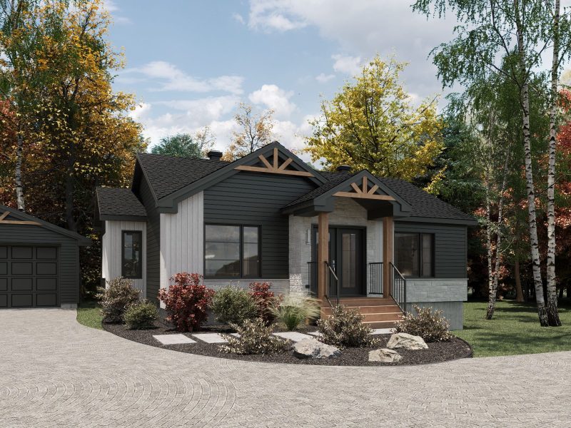 Cassia model is a single-storey Farmhouse style home. View from outside.