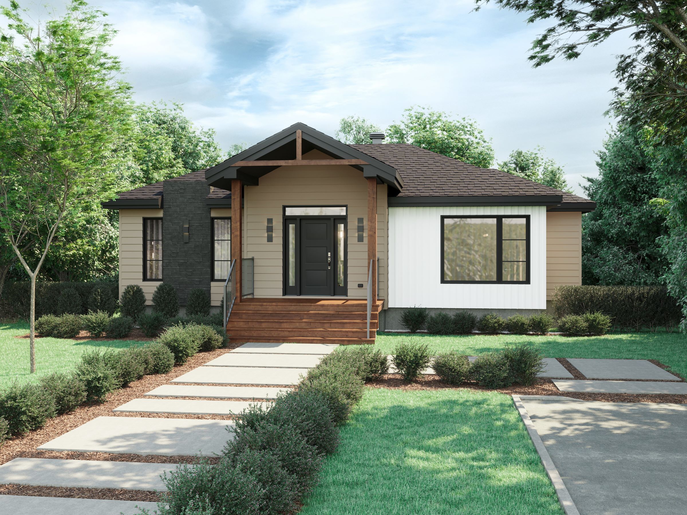 The Citana model is a contemporary single-storey home. Exterior view