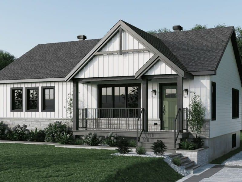 Kalmia model, a bungalow in contemporary style. View from the outside.