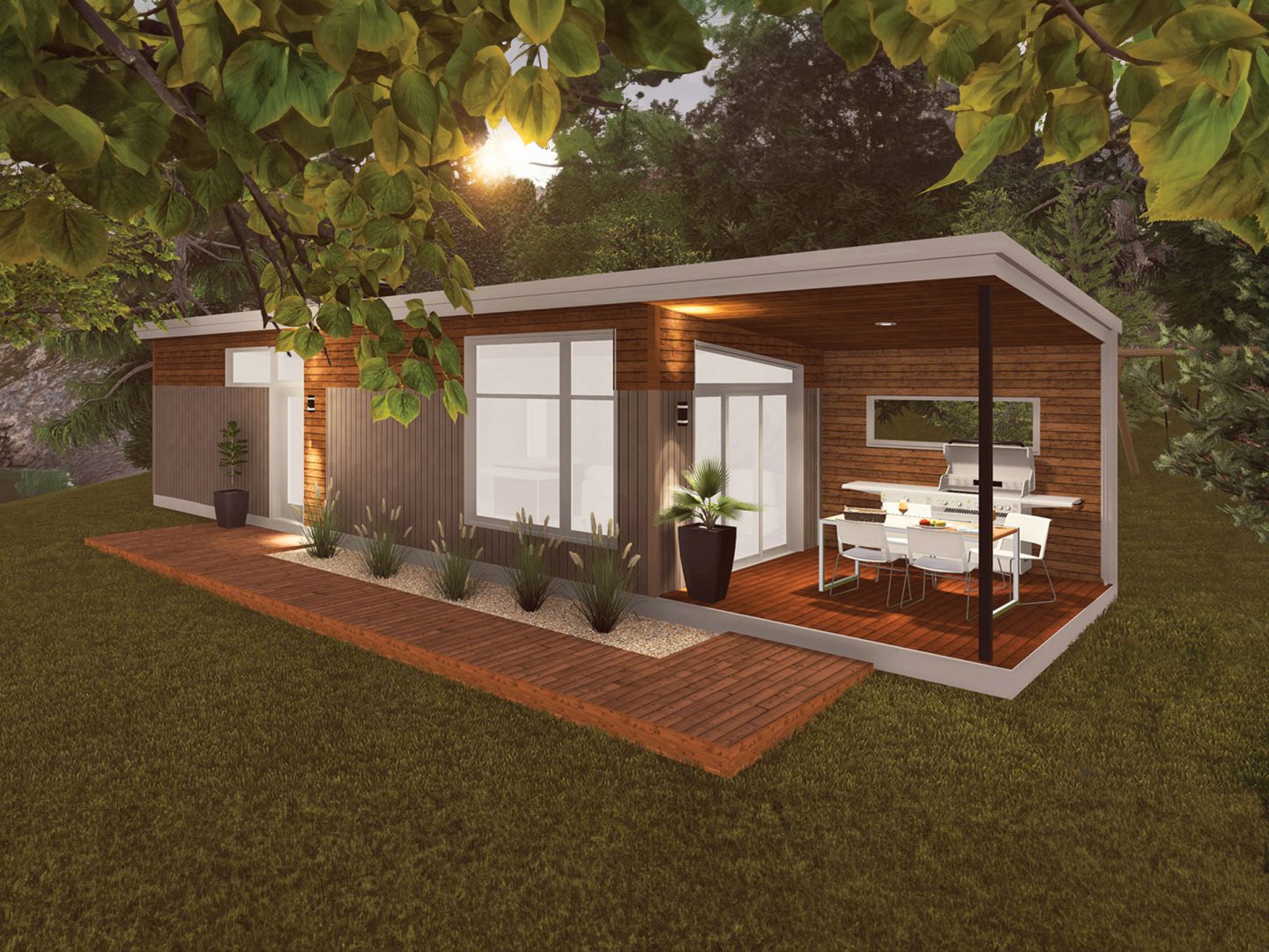 Eldorado model, a single-storey chalet in modern style. Exterior view