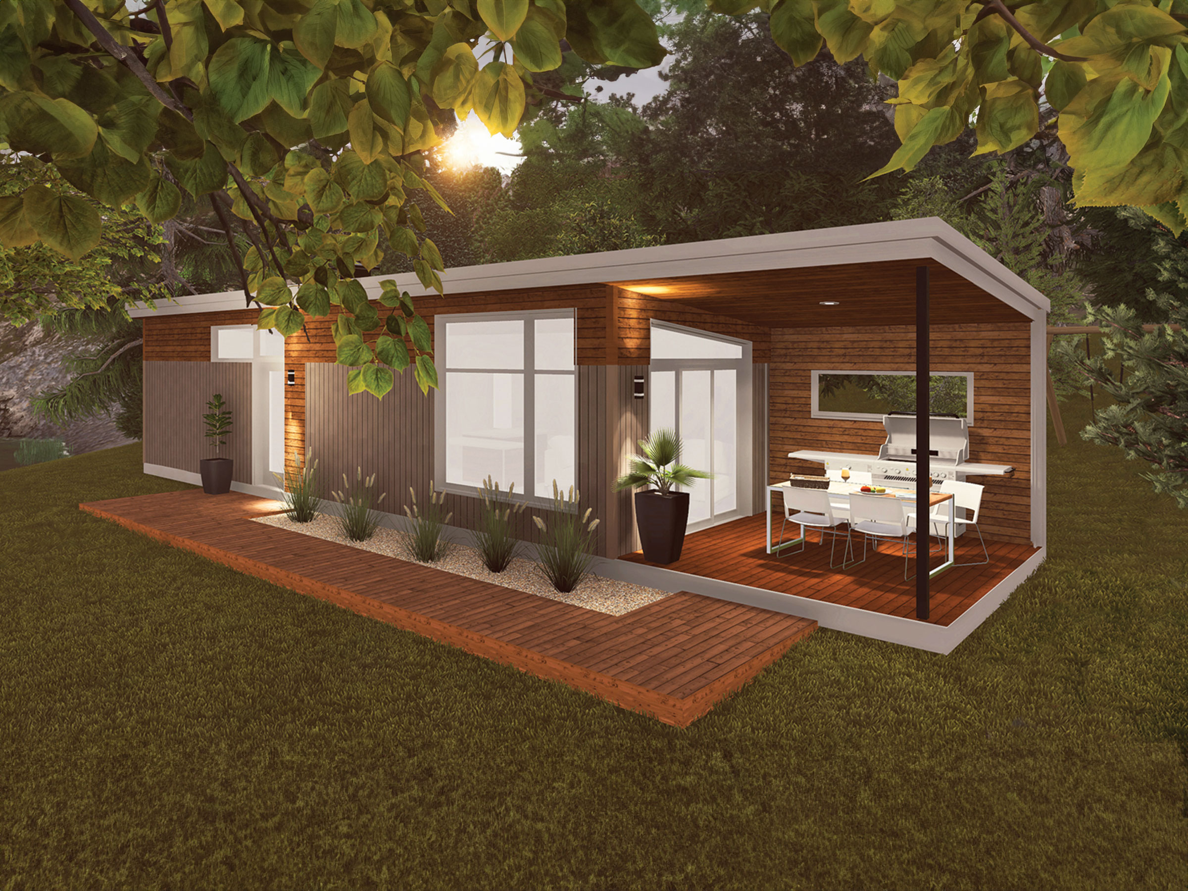 Eldorado model, a single-storey chalet in modern style. Exterior view