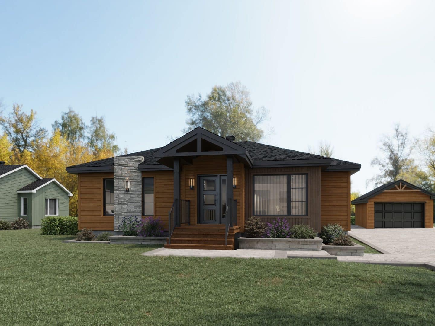 Urbanova model, a single-storey home in traditional contemporary style. Exterior view