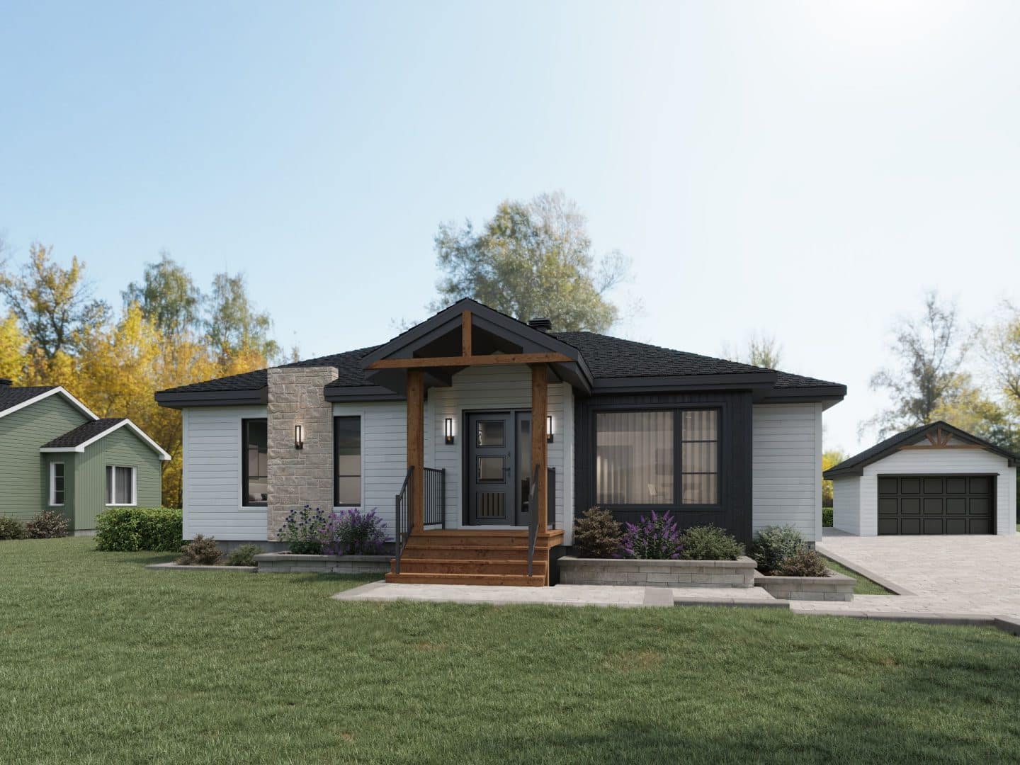 Urbanova model, a single-storey home in traditional contemporary style. Exterior view