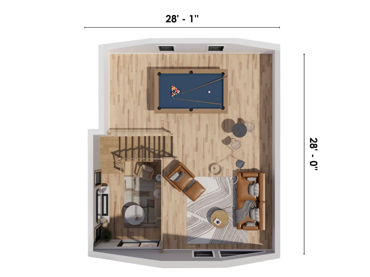 Modèle Bastida, un chalet de style scandinave. Vue du plan 3D