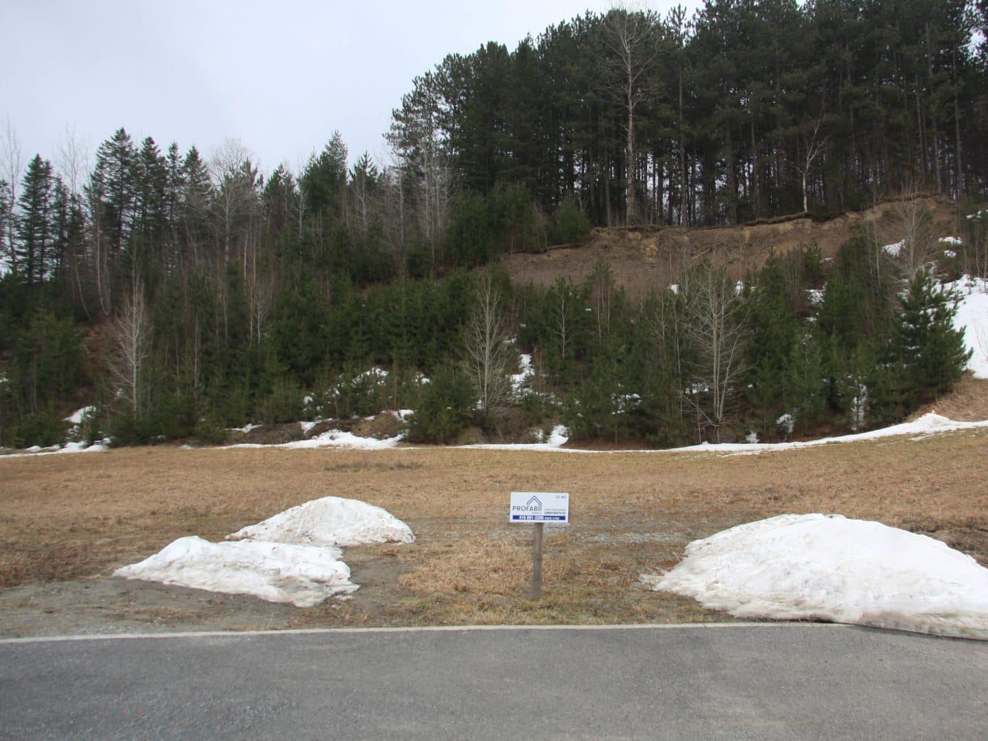 Landscape photo at Vallée jonction. Vacant lot number 53 for sale.