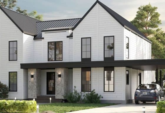 Un modèle de maison style Farmhouse de la compagnie Timberblock