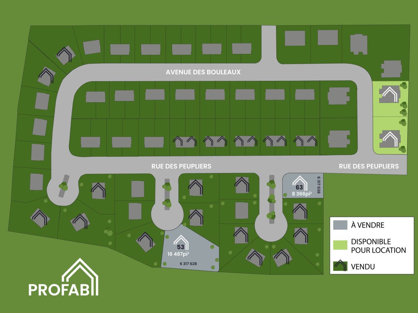 plan 2d des terrains de coteaux des sables