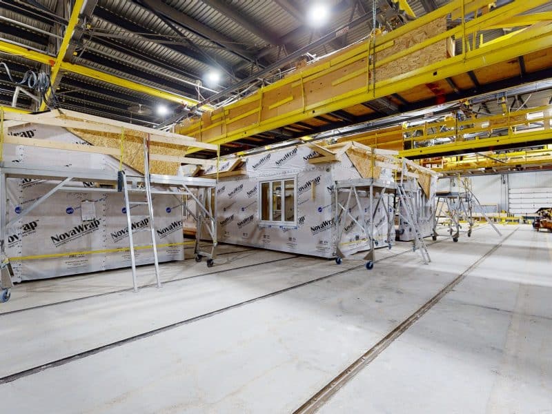 Image de l'intérieur de l'usine de maison préfabriquée à vallée-jonction