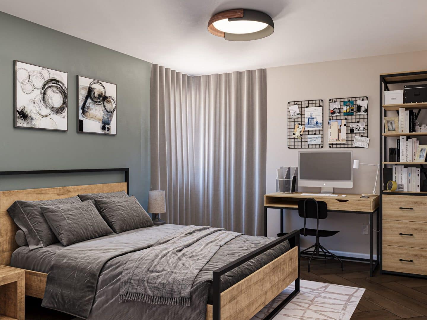 Arabica model, a two-story modern-style home. View of the secondary bedroom.