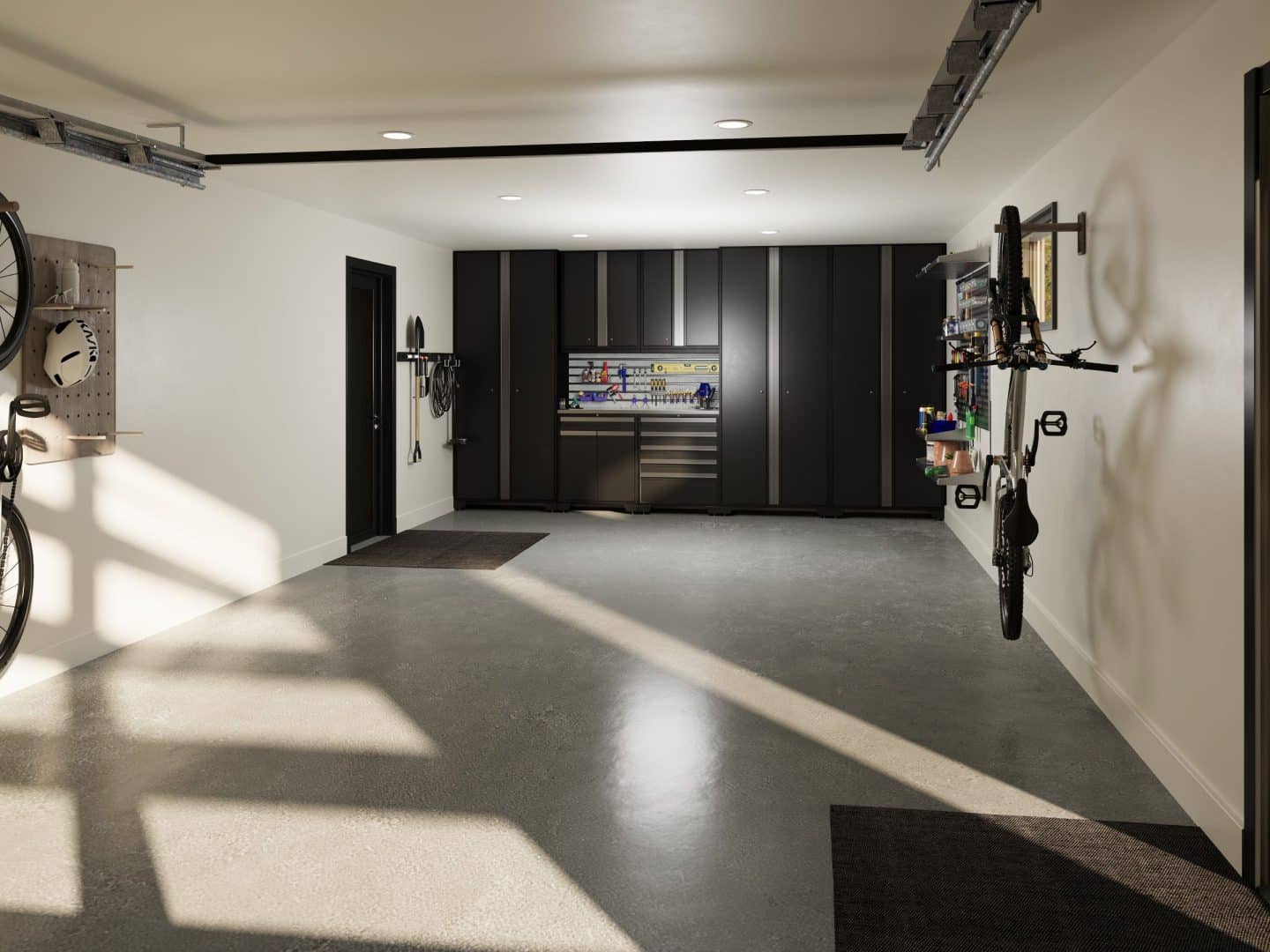 Modèle de maison à palier nommé Zénia. De Style contemporain et moderne avec une vu du garage.