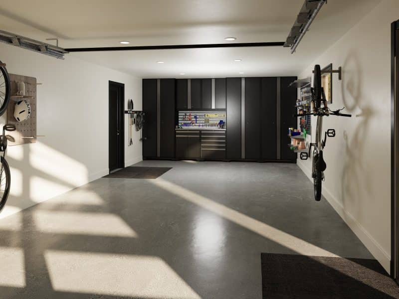 Modèle de maison à palier nommé Zénia. De Style contemporain et moderne avec une vu du garage.