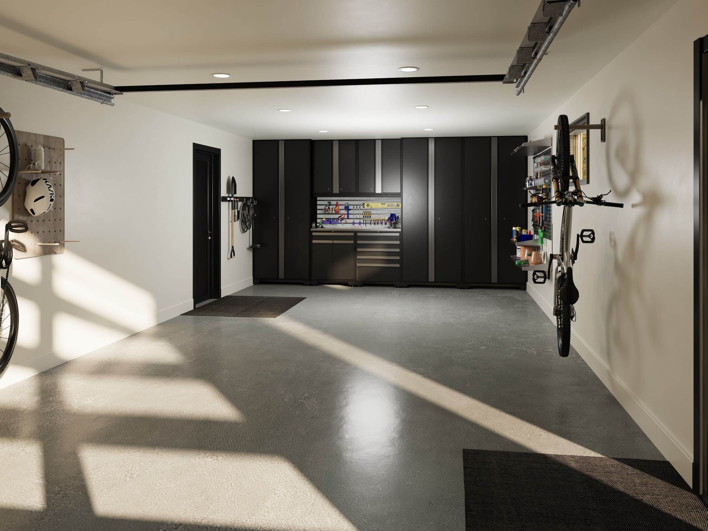 Modèle de maison à palier nommé Zénia. De Style contemporain et moderne avec une vu du garage.
