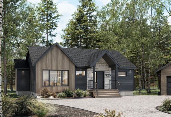Le modèle Hera est un plain-pied de style scandinave. Vue de l'extérieur.