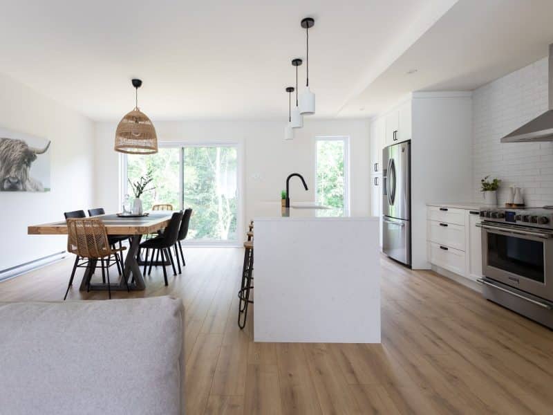 A realization of a house called Lata. The second floor is contemporary in style, as seen from the kitchen.