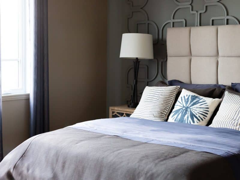 Tryka single-storey prefabricated house in contemporary style. View of the master bedroom.