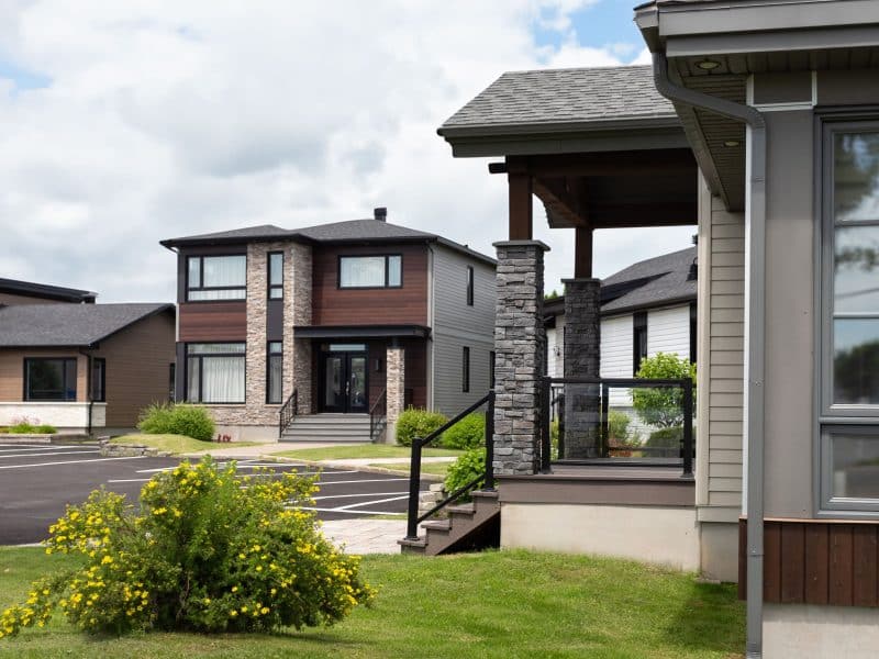 Magnifika two-storey prefabricated house in contemporary style. Exterior view.