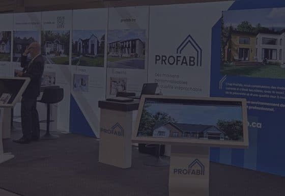 Le kiosque Profab dans les salons d'expositions.