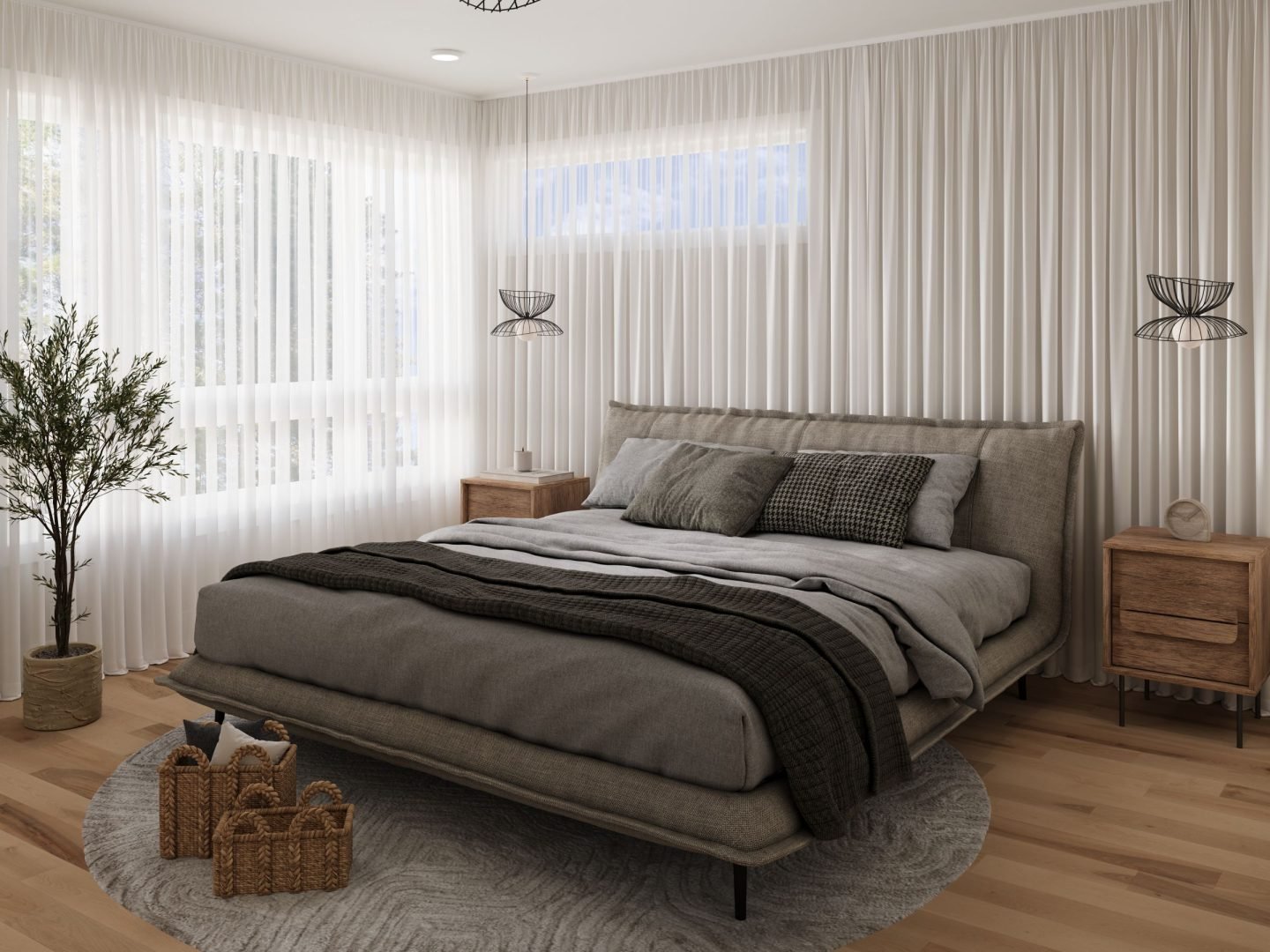 Le modèle Magnifika est une maison à étage de style Contemporain moderne. Vue de la chambre des maîtres.