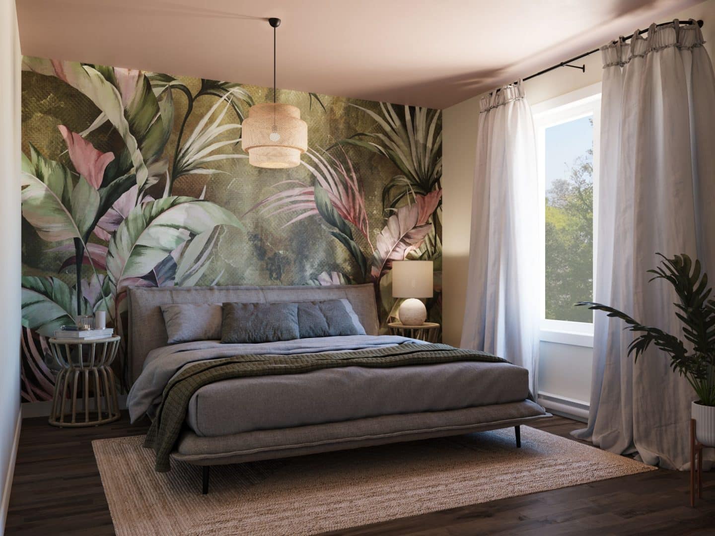 Le nouveau modèle Kallos est un plain-pied de style contemporain et farmhouse. Vue de la chambre secondaire.