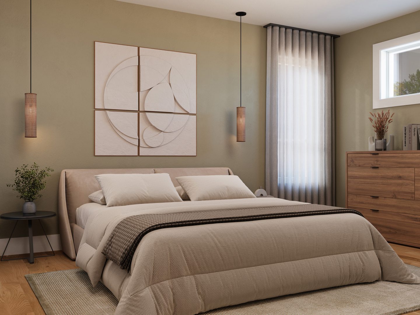 Le modèle Boras est une maison de deux étages de style scandinave. Vue de la chambre des maitres.